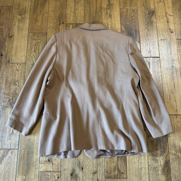 VTG Kim Rogers 100% Wool Blazer & Shorts Set Camel Coat Jacket Womens Plus Sz 18 - Picture 8 of 16